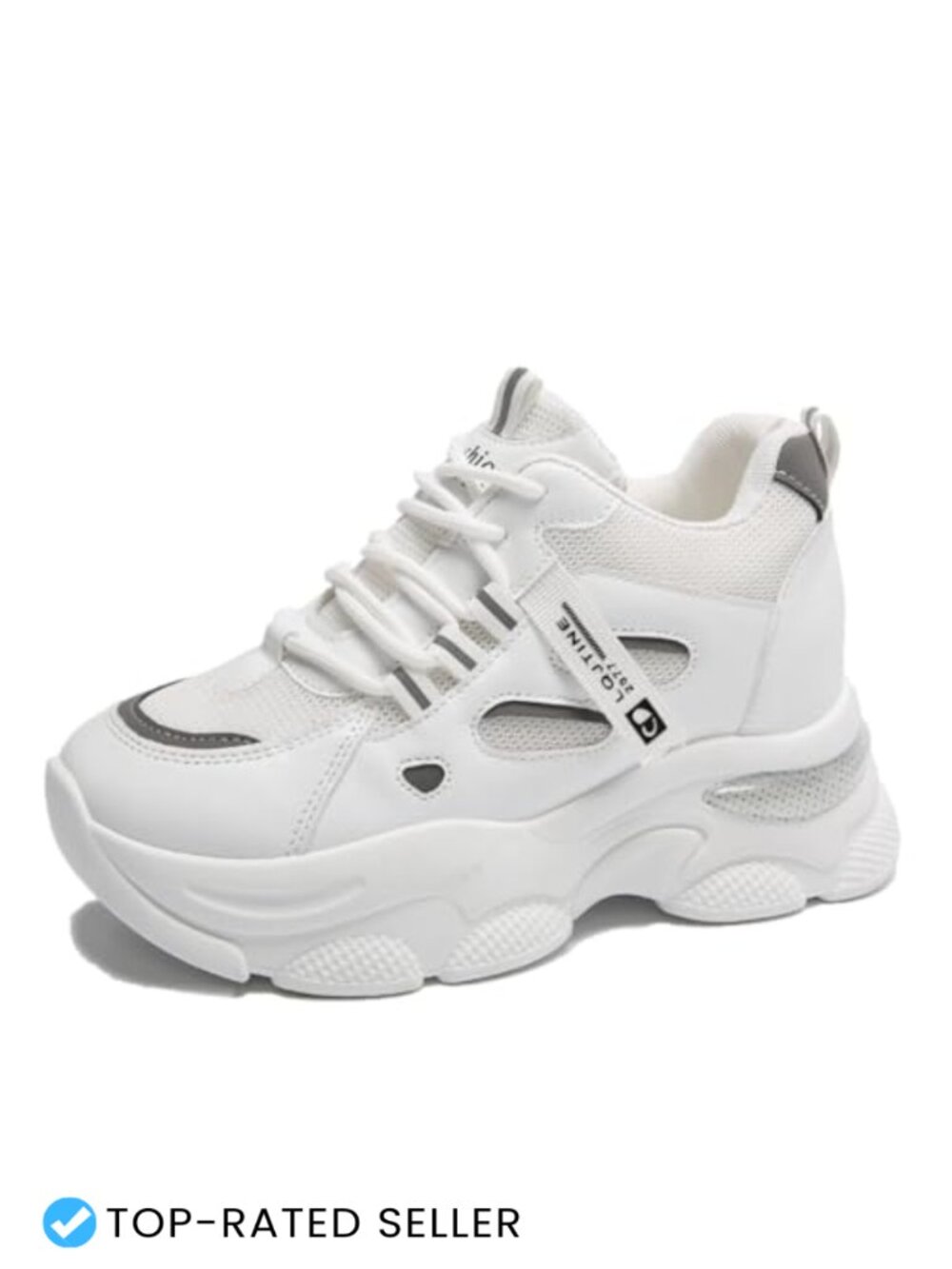 Women's Platform Chunky Sneakers Breathable Mesh Lace-Up Dad Shoes